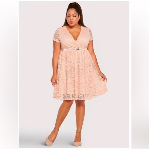 Torrid Blush Pink Lace Mini Dress - Picture 2 of 3